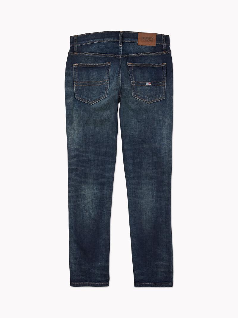 Férfi Tommy Hilfiger Essential slim fit dark wash Farmer Nadrág Kék | HU 1151YXF